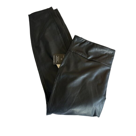 Rafaella Pants - Rafaella Women's Vegan Leather Pants Slacks Sz14 Black Comfort Fit Stretch Waist